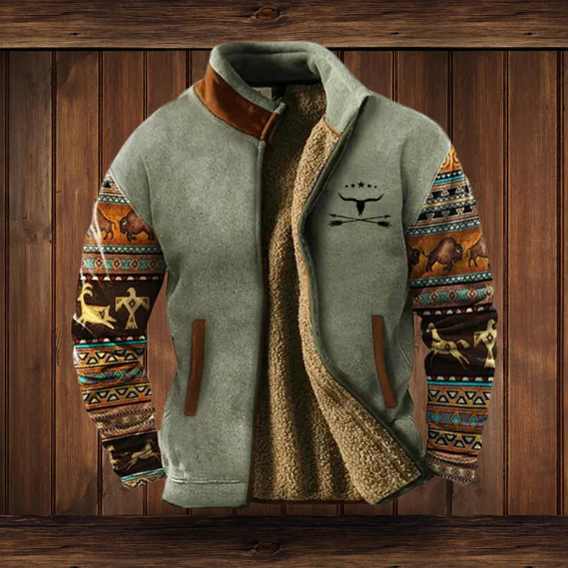 Gilet Teddy Vintage à fermeture éclair pour homme | Chaud – Image 4