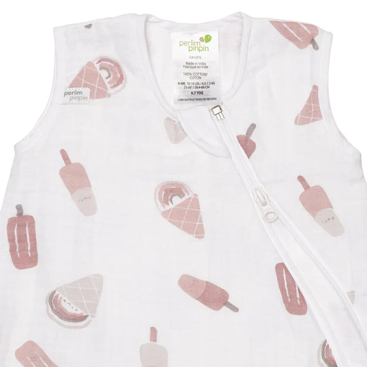 Perlimpinpin - Sac de nuit Mousseline Coton - Crème Glacée – Image 4