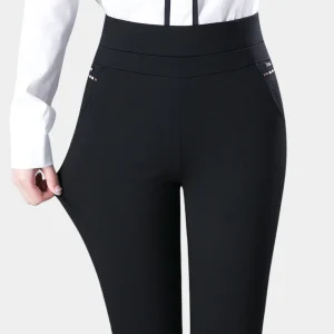 Pantalon extensible à confort optimal pour femmes | Taille haute