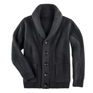 Cardigan en maille torsadée pour hommes | Col en V