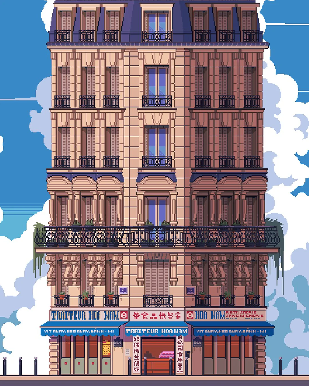 Affiche pixel art Hoa Nam, Nelson Wu