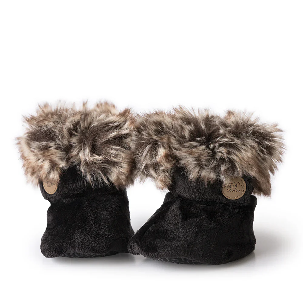 Petit Coulou - Pantoufles d'hiver en minky - Onyx – Image 4