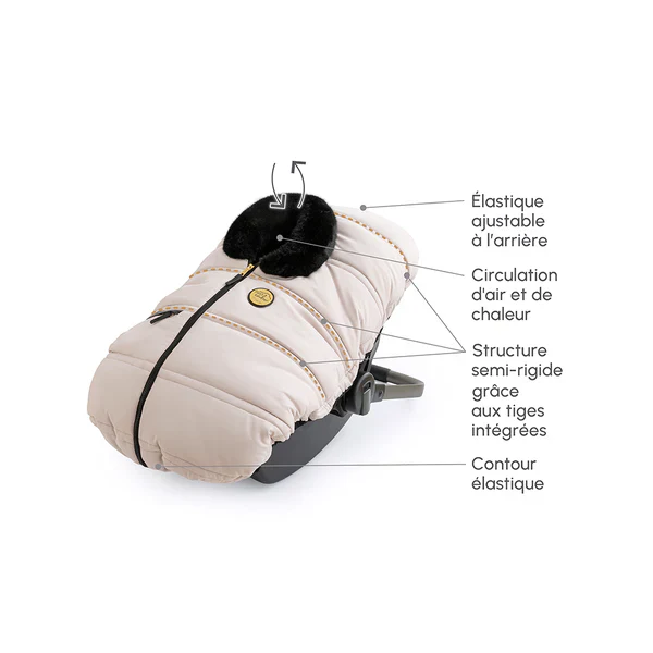 Petit Coulou - Ensemble housse 3 saisons pour siège d'auto - Dune - Collection Prestige – Image 5