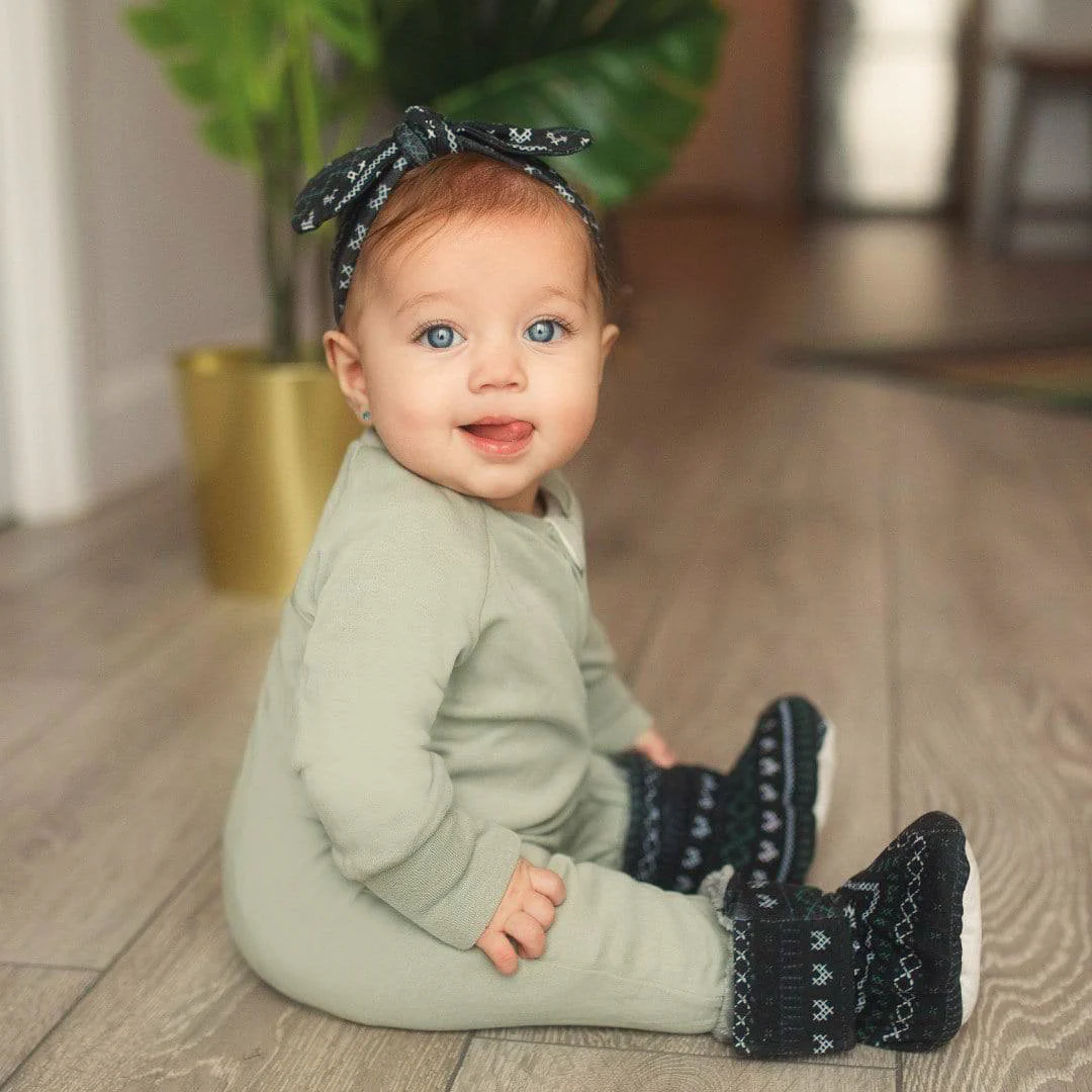 Perlimpinpin - Pyjama en bambou - Uni - Vert Chasseur – Image 7