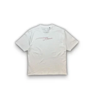 T-Shirt Blanc Oversize Homme En Coton Avec Logo Hermiona