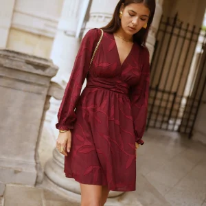 Robe Ambre – Col V & motifs d’automne
