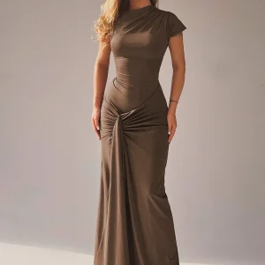 Robe drapée élégante pour femme | Maxi