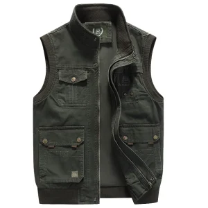 Gilet multi-poches vintage pour hommes | Sans manches
