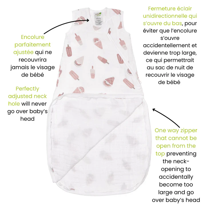 Perlimpinpin - Sac de nuit Mousseline Coton - Crème Glacée – Image 6