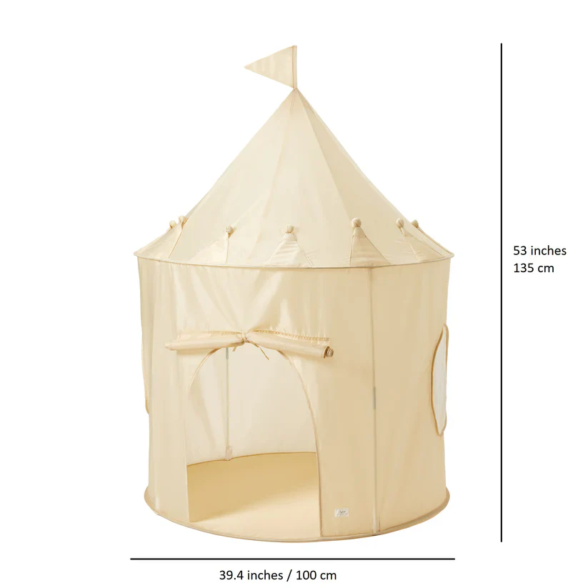 3 Sprouts - Tente de jeu Castle en tissu recyclé - Beige – Image 4