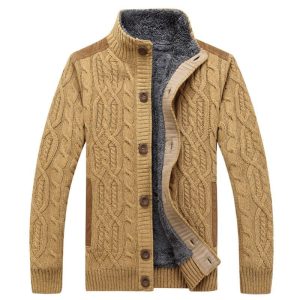 Cardigan en tricot torsadé pour hommes | Chaud