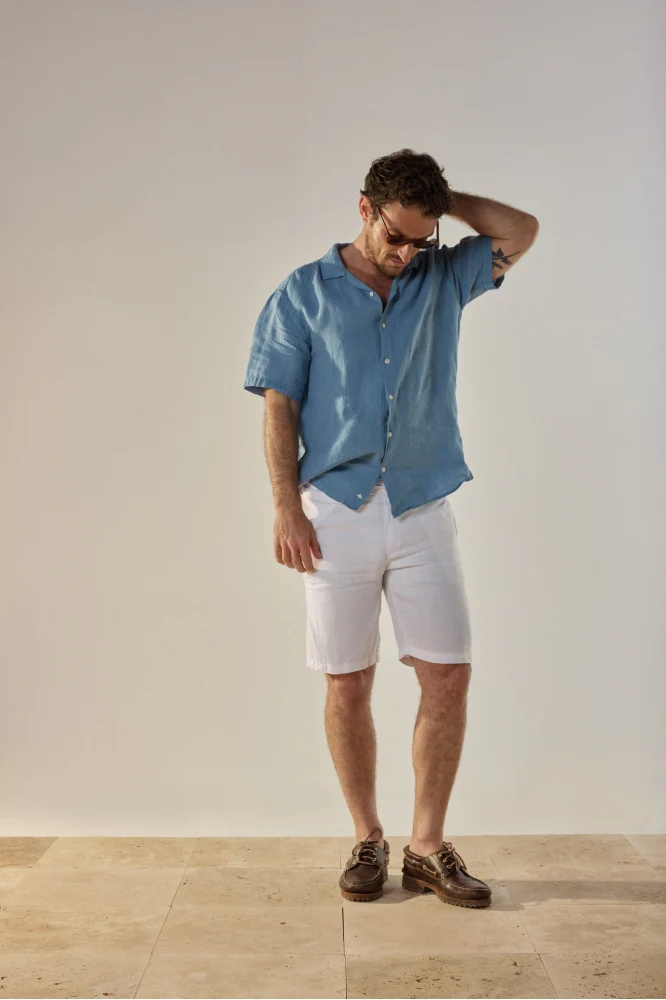 Bermuda en lin blanc Mercado Jaqk – Image 3