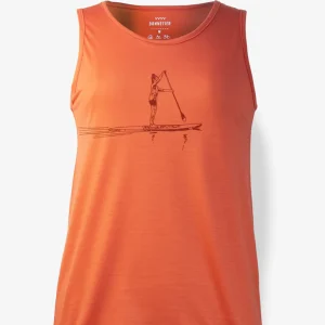 Camisole Mérinos Femme Rouge Orange Ultra Léger - Paddle