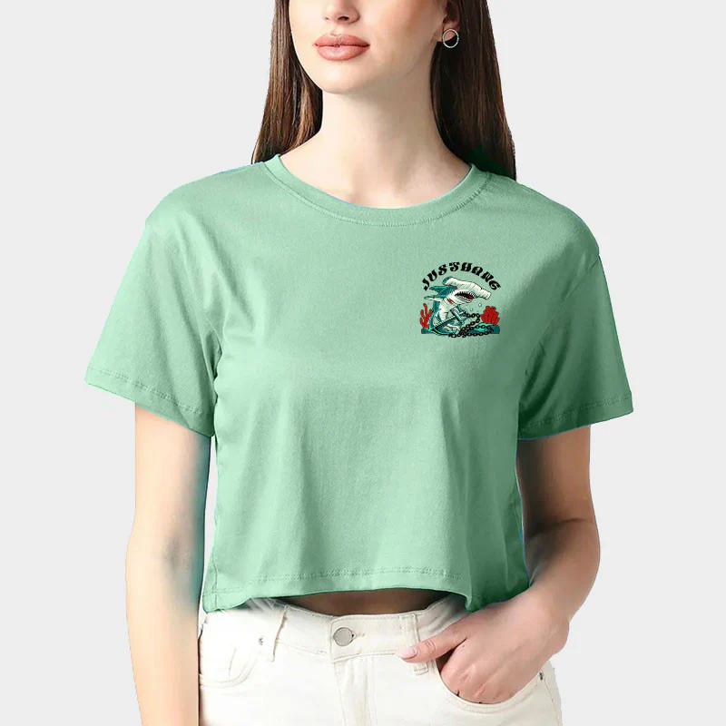 JUST HANG - Crop Top "Hammerhead Shark" – Image 3