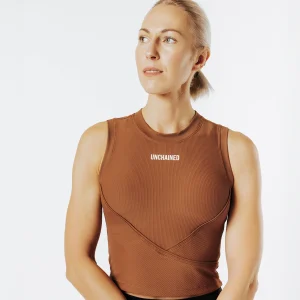 CROP TOP TEXTURED noisette