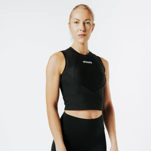 CROP TOP TEXTURED noir