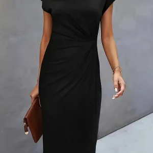 Robe de couleur unie pour femmes | Midi