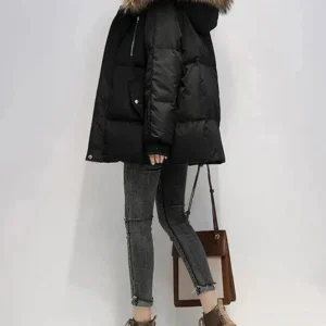 Manteau bouffant à capuche pour femme | Hiver