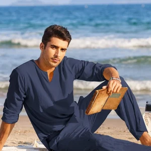 Ensemble en Lin Confortable pour Hommes