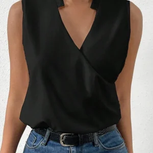 Top à col en V pour femmes | Sans Manches