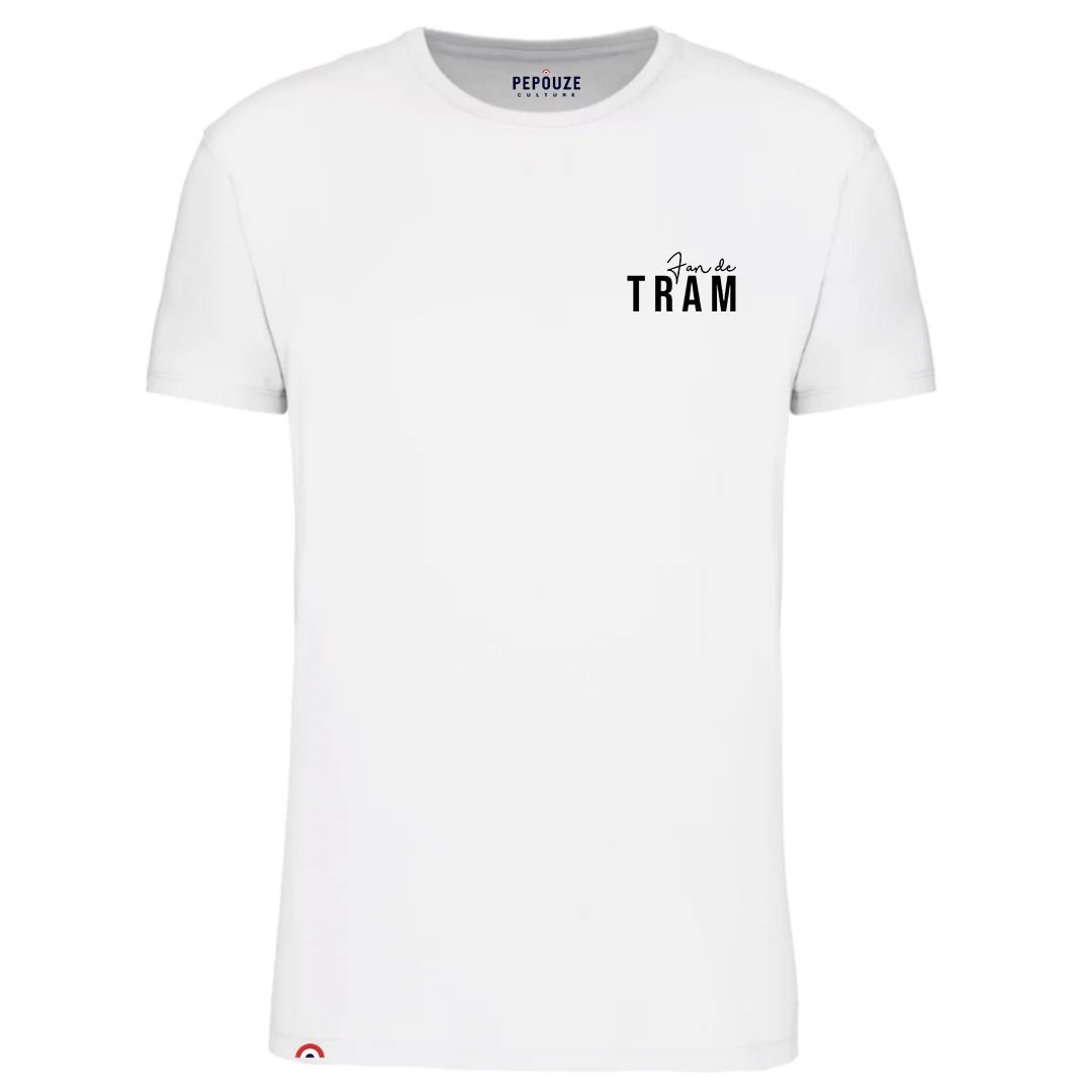 Tee-Shirt Adulte Fan de Tram Blanc Noir – Image 2
