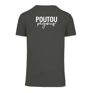 Tee-Shirt Adulte Poutou Pegous Kaki Blanc
