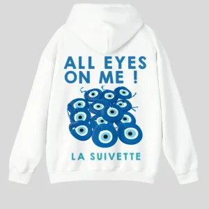Hoodie Oversize All Eyes On Me - La Suivette - Blanc