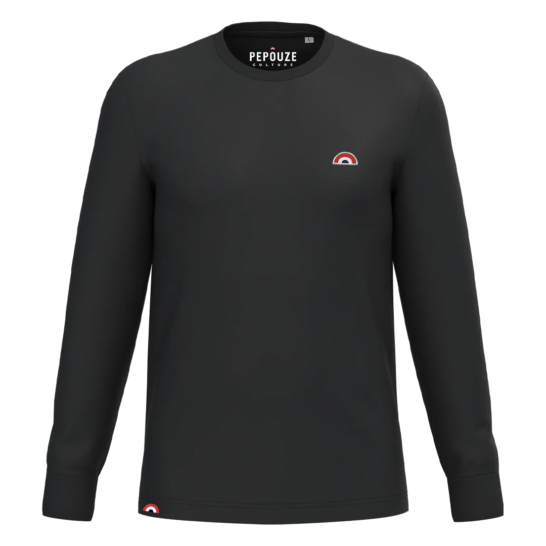 Tee-Shirt Manches Longues Adulte Arc-en-Ciel Noir – Image 2