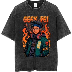 Geek Pei Vintage / T-shirt manga coton épais unisexe en précommande