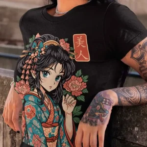 Geisha / T-shirt manga unisexe en précommande