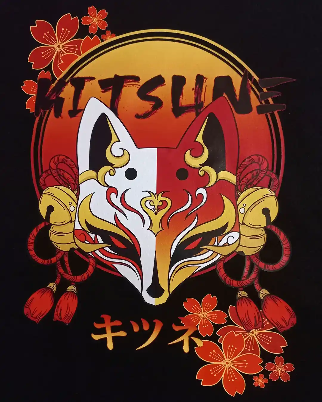 Masque Kitsune / T-shirt manga unisexe en précommande – Image 4