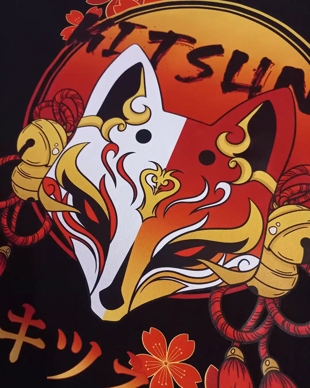 Masque Kitsune / T-shirt manga unisexe en précommande – Image 5