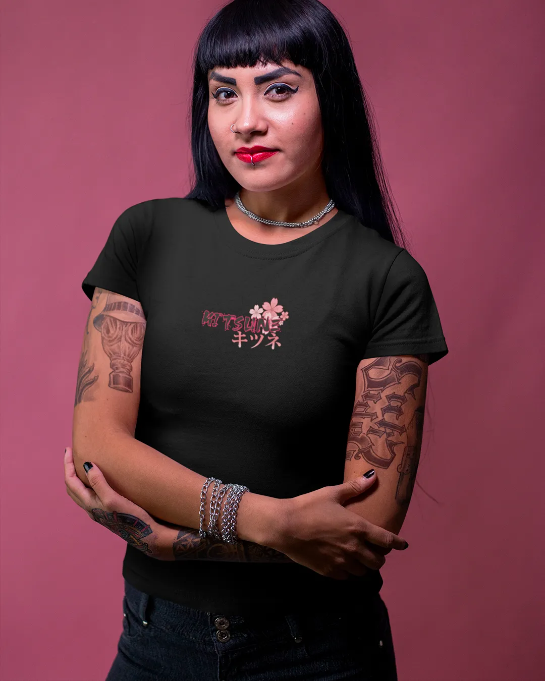 Masque Kitsune / T-shirt manga unisexe en précommande – Image 6