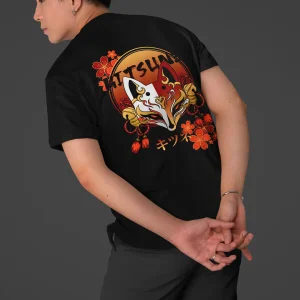 Masque Kitsune / T-shirt manga unisexe en précommande