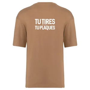 Tee-Shirt Adulte Oversize Tu tires ou tu plaques Mocha Blanc