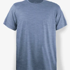T-Shirt Mérinos Homme Bleu Gris Ultra Léger